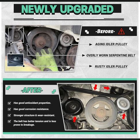 90K-39155 Serpentine Drive Belt Stensioner W/Pulley Kit متوافق مع Nissan Altima 3.5 2007-2012 Maxima 2009-2015 Murano 2009-2014 استبدال 39155 36356 36357 K070669 in Kuwait
