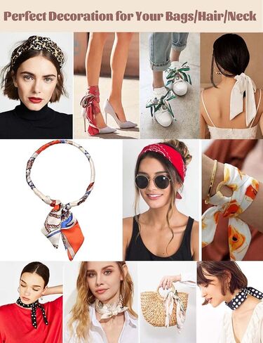 kcctoo 2/6/10Pack Scarf Bags for Women Handbag Scarfs Band Hair Neck Scarves Fashion Gifts in Kuwait