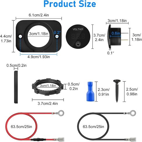 Linkstyle Battery Voltage Gauge, DC Volt Meter 12 Volt 24 Volt, LED Digital Display Voltage Meter, Waterproof Voltmeter with Touch Switch for Car RV Motorcycle Boat Golf Cart in Saudi Arabia