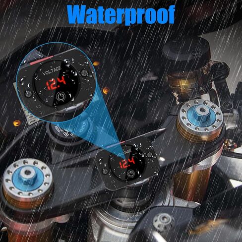 Linkstyle Battery Voltage Gauge, DC Volt Meter 12 Volt 24 Volt, LED Digital Display Voltage Meter, Waterproof Voltmeter with Touch Switch for Car RV Motorcycle Boat Golf Cart in Saudi Arabia
