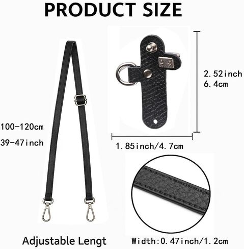 Adjustable Leather Shoulder Strap for Mini Crossbody Bags | Replacement Handbag Strap | Detachable Purse Strap in Saudi Arabia