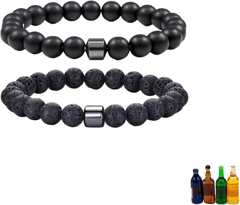 LIU JUN 4 Pcs Glame Anti Alcohol Bracelet For Women/Men, Abstinence Assistance Natural Stone Bracelets Tiger Eye Hemys Amethyst Hematite Bangle Calming Anxiety Healing Bracelets Jewelry in Saudi Arabia