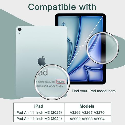 واقي شاشة JETech لجهاز iPad Air 11 بوصة M2 (2024) مع إطار سهل التركيب، طبقة من الزجاج المقوى، شفاف عالي الدقة، عبوتان in Saudi Arabia