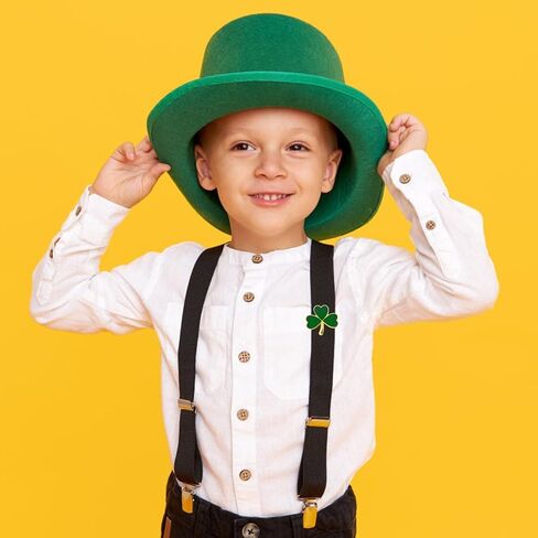 12 Pcs St. Patrick's Day Clover Lapel Pins Irish Lucky Shamrock Pins Brooches Jewelry for Women and Men Culture Celebration Pin Festivals Gift in Kuwait