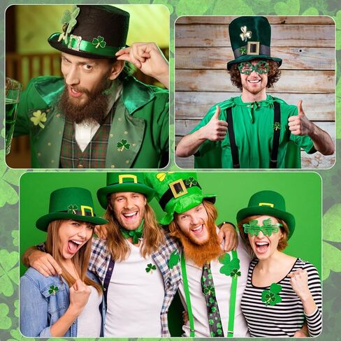 12 Pcs St. Patrick's Day Clover Lapel Pins Irish Lucky Shamrock Pins Brooches Jewelry for Women and Men Culture Celebration Pin Festivals Gift in Kuwait