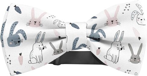 Adjustable Pre-tied bow tie for toddler Boys (Cute Bunnies Carrots Pattern) Elegant Cute Bowties for Dogs Cats Pets in Saudi Arabia