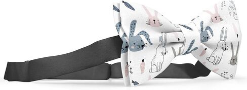 Adjustable Pre-tied bow tie for toddler Boys (Cute Bunnies Carrots Pattern) Elegant Cute Bowties for Dogs Cats Pets in Saudi Arabia