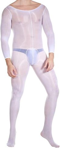 Mens Sexy Ultra Thin Glossy Oily Pantyhose Tights Hosiery Bodysuit Seamless silk stockings Elasticity Lingerie in Saudi Arabia
