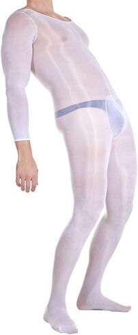 Mens Sexy Ultra Thin Glossy Oily Pantyhose Tights Hosiery Bodysuit Seamless silk stockings Elasticity Lingerie in Saudi Arabia