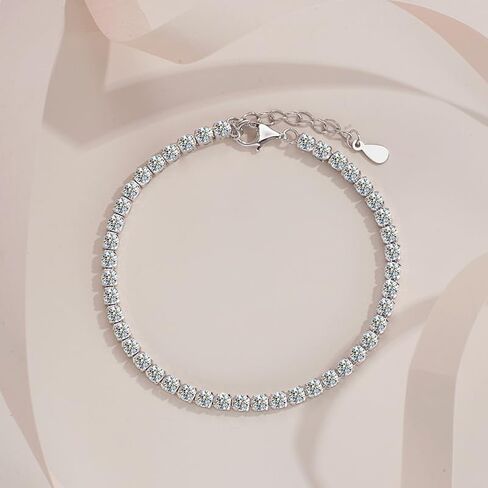Delicate S925 Silver 0.1 Carat Adjustable VVS2 Diamond Bracelet, A Stunning and Elegant Bracelet Gift Idea, Adds a Refined Touch in Saudi Arabia