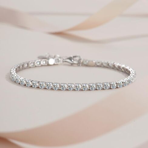 Delicate S925 Silver 0.1 Carat Adjustable VVS2 Diamond Bracelet, A Stunning and Elegant Bracelet Gift Idea, Adds a Refined Touch in Saudi Arabia