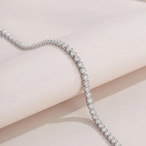 Delicate S925 Silver 0.1 Carat Adjustable VVS2 Diamond Bracelet, A Stunning and Elegant Bracelet Gift Idea, Adds a Refined Touch in Saudi Arabia