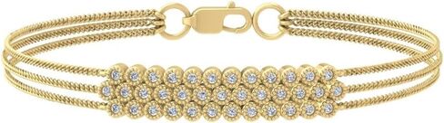 10K Gold or Sterling Silver Lab Grown Diamond Chain Bracelet (1/2 cttw, D-F Color, VS Clarity) 7" in Saudi Arabia