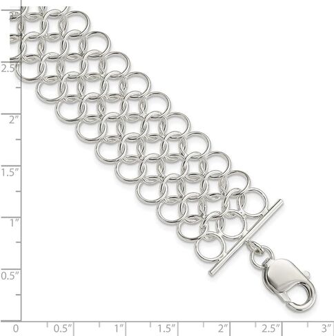 JewelryWeb 925 Sterling Silver Polished Bracelet 7.5 Inch Lobster Claw Link-Bracelet for Women in Saudi Arabia
