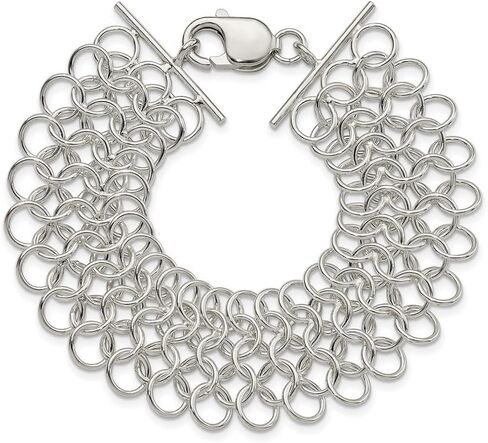JewelryWeb 925 Sterling Silver Polished Bracelet 7.5 Inch Lobster Claw Link-Bracelet for Women in Saudi Arabia