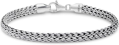 DEVATA Bali Dragon Bone Tulang Naga Chain/Borobudur Byzantine Chain/Paddy Chain 925 Sterling Silver Chain Bracelet Women Men in Saudi Arabia