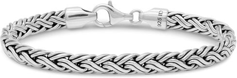 DEVATA Bali Dragon Bone Tulang Naga Chain/Borobudur Byzantine Chain/Paddy Chain 925 Sterling Silver Chain Bracelet Women Men in Saudi Arabia