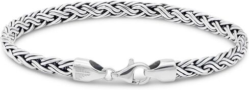DEVATA Bali Dragon Bone Tulang Naga Chain/Borobudur Byzantine Chain/Paddy Chain 925 Sterling Silver Chain Bracelet Women Men in Saudi Arabia
