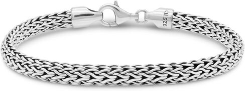 DEVATA Bali Dragon Bone Tulang Naga Chain/Borobudur Byzantine Chain/Paddy Chain 925 Sterling Silver Chain Bracelet Women Men in Kuwait