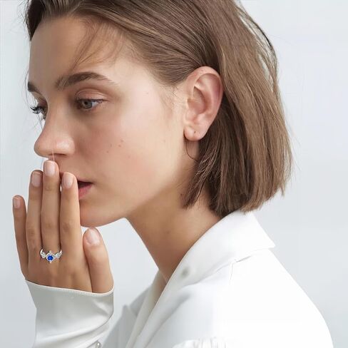 Cross Infinity Ring for Women Sterling Silver Heart Shape Birthstone Christain Good Luck Jewelry(size6~10) in Kuwait