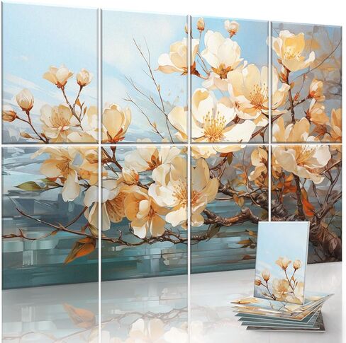 Glowing Horizon 8-Pack Acoustic Panels, 48x32 Inch Soundproof Wall Panels Decorative Acoustic Panels, Sound Absorbing Wall Art with Nano Glue for Recording and Home Studio, Office in Kuwait