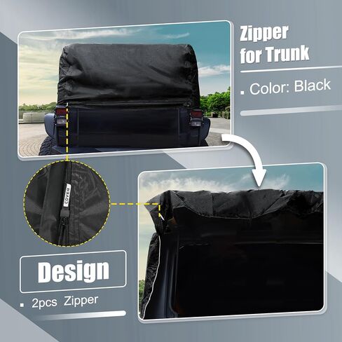 غطاء سيارة الدفع الرباعي X AUTOHAUX غطاء كابينة لسيارة Jeep Wrangler JK JL Hardtop 4 أبواب 2007-2021 حماية من الغبار والشمس في الهواء الطلق 210D أكسفورد مع سحاب باب السائق أسود in Saudi Arabia
