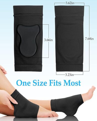 Achilles Tendonitis Heel Protector Socks, One Pair of Premium Padded Compression Gel Sleeve, Achilles Tendon Support Sleeve for Haglunds Bump, Tendonitis, Bursitis and Dry Cracked (Black) in Kuwait