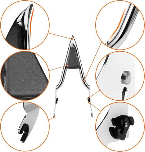 26" Motorcycle Sissy Bar for Harley, Integrated Passenger Backrest for Harley Davidson Touring CVO Street Glide Road Glide Electra Glide Road King FLHR FLHX FLHT FLTR 2009-2024, Black Sissy Bar in Saudi Arabia