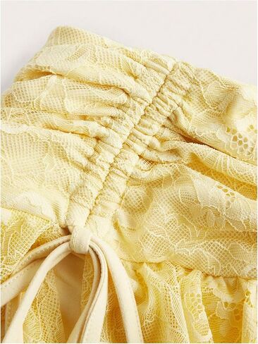 SHENHE Women's Lace Mini Skirt Y2k Low Rise Ruched Layered Ruffle Skirt in Saudi Arabia