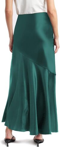 Sebowel Women Satin Skirt Silk a line swing swing blease cocktail coktail tairts حريرية منخفضة منخفضة المستوى تنورة maxi مع انقسام in Kuwait