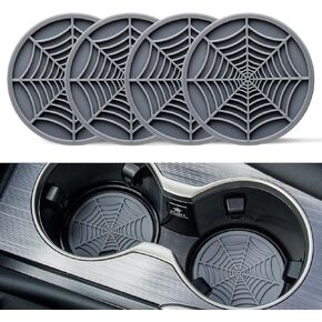 ALPMOSN 4PCS Spider Web Car Carasters لأصحاب الكؤوس ، Halloween Funny Funning Silicone Insert Olters ، Automotive Cupolound Goth Accessories for Men & Women (Black) in Kuwait
