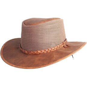 American Hat Makers Breeze Mesh Sun Hat Men & Women – Outdoor Leather Hat in Kuwait