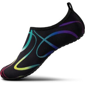 أحذية مياه Seekway النساء الرجال البالغين الجوارب المائية الجفون السريع حافي القدمين من أجل الشاطئ للسباحة نهر البحيرة بحيرة سوداء SK002 (u) in Kuwait
