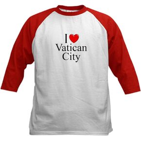 CafePress I Love Vatican City Kids Baseball Jersey Kids Cotton Baseball Jersey, 3/4 Raglan Sleeve Shirt in Saudi Arabia