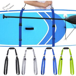 SUP Kayak Carry Strap Adjustable Shoulder Strap with 2 Kayak Storage Hooks, Surfboards, Longboards and Kayaks Adjustable Heavy-Duty Carrying Strap, Accessories Padded Over The Shoulder Sling (Black) in Kuwait