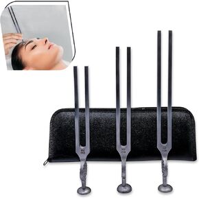 Gardiner Brown Tuning Fork Set for Healing – 128Hz, 256Hz, 512Hz Brushed Stainless Steel for Medical, Yoga, Meditation, Sound Therapy and Healing in Saudi Arabia