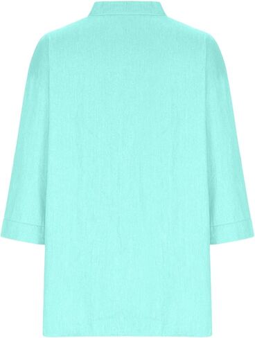 Cotton Linen Shirts for Women Summer Fall 2025 Roll up Long Sleeve Tops V Ncek Button Blouese Seniors Gauze Clothes in Saudi Arabia