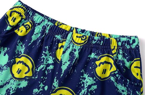 Tebbis Boys Summer Pajama Set, 3-Piece Gamer PJs‌ - Short Sleeves, Tank Top & Shorts Soft Yellow Sleepwear Size 6-18 in Kuwait