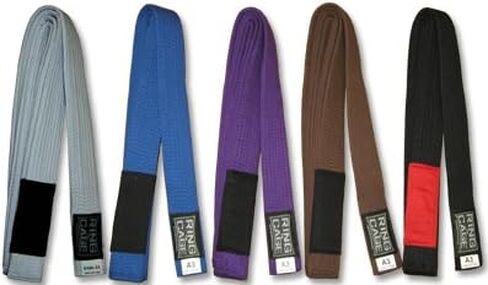 Brazilian Jiu Jitsu Belt with Patch. BJJ Rank Belts, Available in White, Blue, Purple, Brown, Black in Kuwait