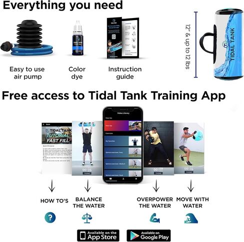 - حقيبة رمل KettleTank بديلة من 7 رطل إلى 12 رطل - حقيبة أكوا قابلة للتعديل وحقيبة طاقة مع جهاز أساسي وتوازن للمياه - معدات لياقة بدنية محمولة للثبات - تطبيق مجاني لتمرين الجسم بالكامل in Kuwait