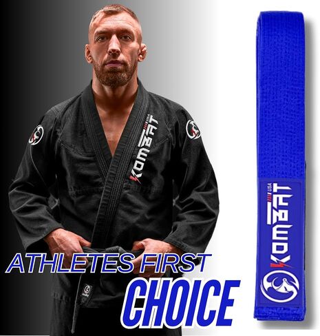 KOMBAT USA Adults Brazilian Jiu Jitsu Belts for Men & Women, Premium IBJJF Approved BJJ Belts Ranking Stripes Sleeve Bar in Kuwait