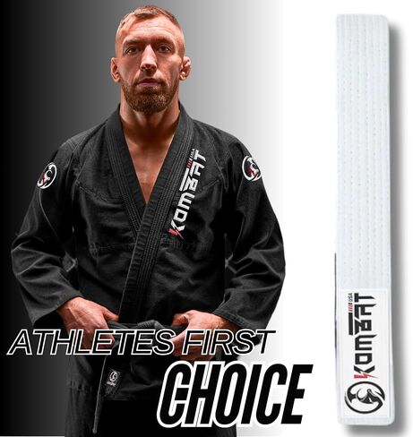 KOMBAT USA Adults Brazilian Jiu Jitsu Belts for Men & Women, Premium IBJJF Approved BJJ Belts Ranking Stripes Sleeve Bar in Kuwait
