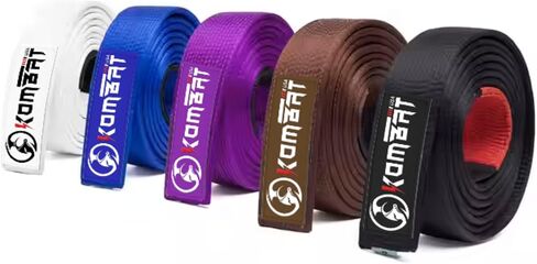 KOMBAT USA Adults Brazilian Jiu Jitsu Belts for Men & Women, Premium IBJJF Approved BJJ Belts Ranking Stripes Sleeve Bar in Kuwait