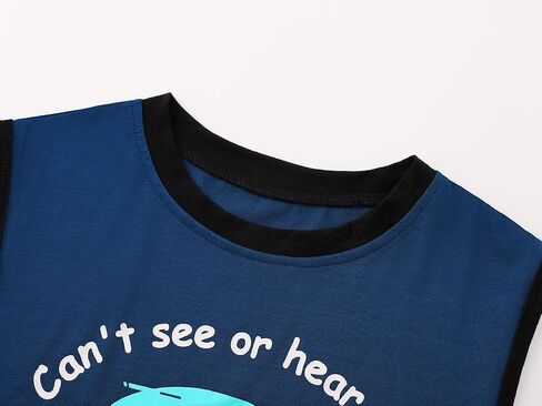 Tebbis Boys Summer Pajama Set ، 3 قطع Gamer PJS‌-أكمام قصيرة ، أعلى دبابات وسروال شورت ناعم صفراء النوم حجم 6-18 in Kuwait