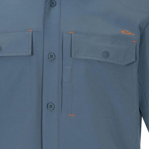 Drake Waterfowl Men's Lake Shore Performance عرض رطوبة خفيفة الوزن قميص قصير الأكمام in Kuwait