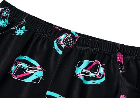 Tebbis Boys Summer Pajama Set ، 3 قطع Gamer PJS‌-أكمام قصيرة ، أعلى دبابات وسروال شورت ناعم صفراء النوم حجم 6-18 in Kuwait