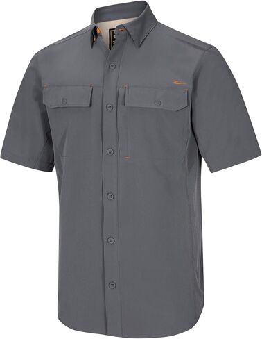 Drake Waterfowl Men's Lake Shore Performance Casual Moisture-Wicking Lightweight Breathable Solid Short Sleeve Buttoned Shirt in Saudi Arabia