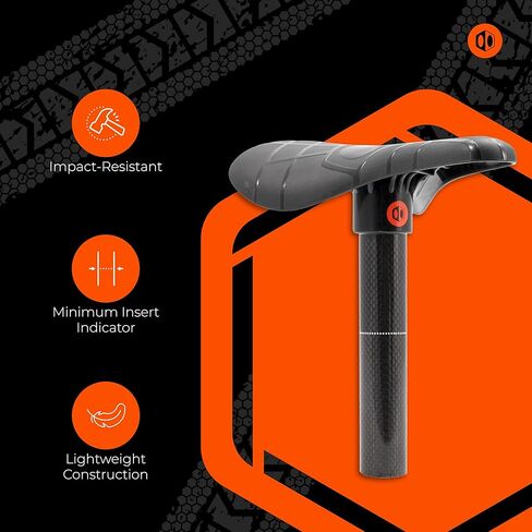 صندوق واحد سرج دراجة مصبوب بشكل مشترك من ألياف الكربون أو صندوق اثنين من سرج الدراجة المصبوب بشكل مشترك مصنوع من سبيكة 6061-T6 مقعد من الألومنيوم 27.2 مم و22.2 مم مقعد دراجة لسباقات BMX | أسود in Kuwait