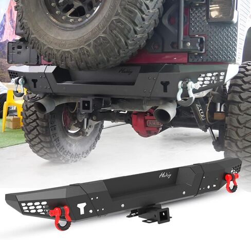 المصد الخلفي لجيب 2007-2018 Wrangler JK Unlimited ، Hawkley Alloy Steel Width JK Pumper مع D-Ring و 2 "مستقبل قياسي لـ 07-18 Wrangler JKU Unlimited 4WD 2WD in Kuwait