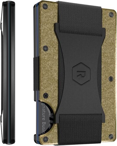 RIDGE wallets for men - The Ultimate RFID Wallet for Modern Dads - Slim, Stylish, and RFID Blocking - Aluminum Card & Cash Strap Wallet (Half Dome) in Kuwait